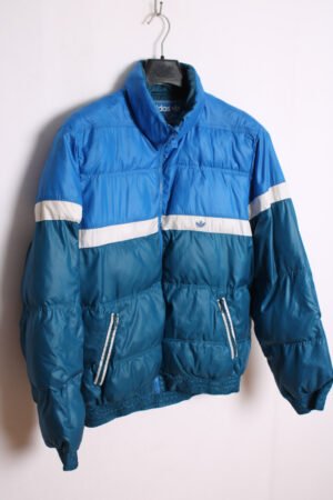 Cazadora Deportiva Adidas Azules y Blanco Vintage "M"