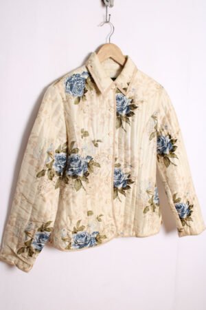 Crazy Jacket de Seda Vintage Beige con Abalorios "M"