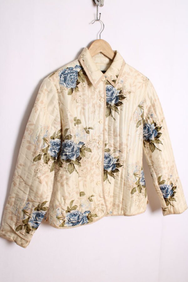 Crazy Jacket de Seda Vintage Beige con Abalorios "M"