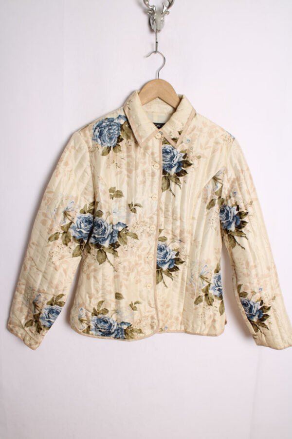 Crazy Jacket de Seda Vintage Beige con Abalorios "M"