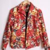 Chaqueta Abierta Vintage Roja Abstracta "L"