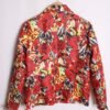 Chaqueta Abierta Vintage Roja Abstracta "L"