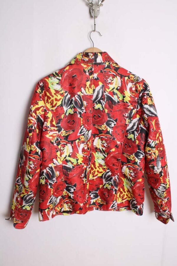 Chaqueta Abierta Vintage Roja Abstracta "L"