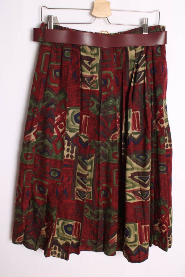Falda Plisada Cinturón Estampada Vintage "XL/2XL"