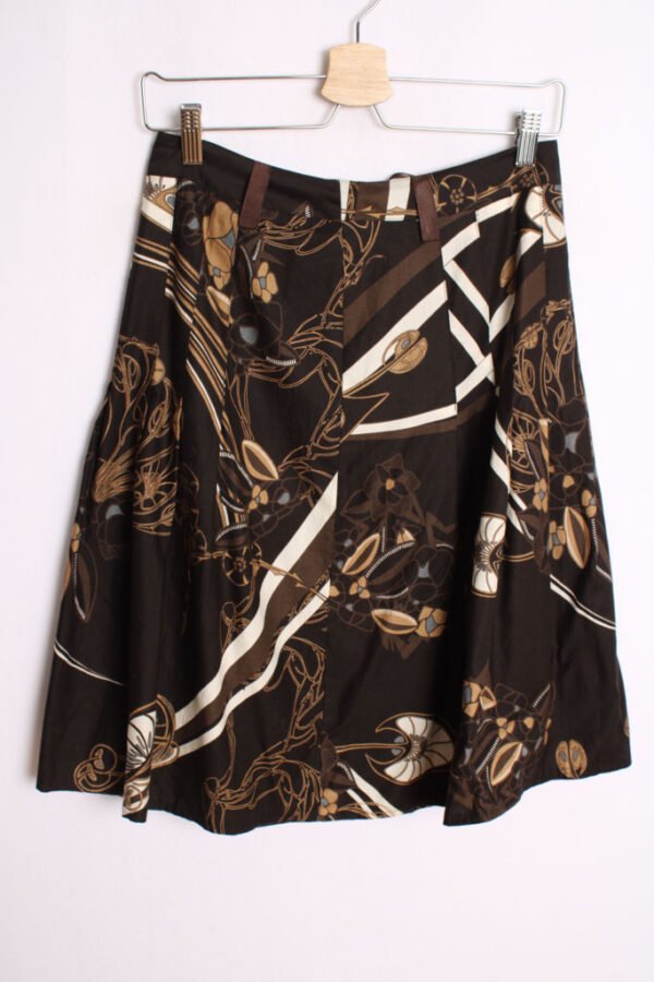 Falda Marrón Estampada Vintage "S"