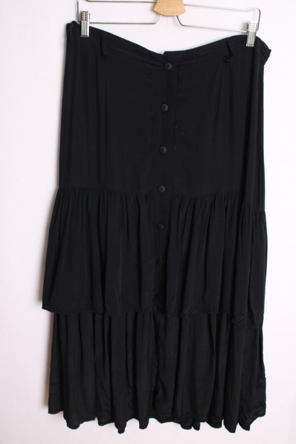 falda vintage otoño-43 Falda Vintage Midi Negra Volantes "XL"