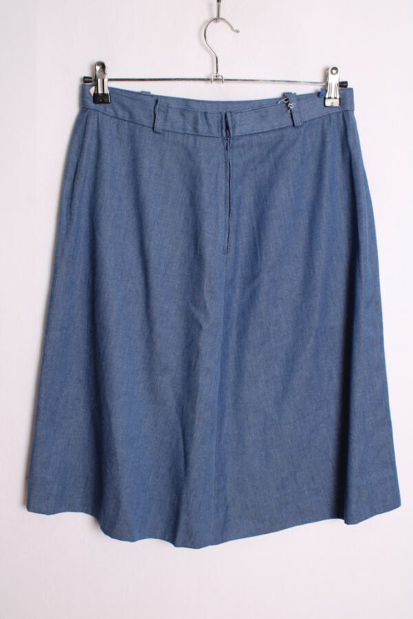 Falda por Rodilla Azul Bolsillos Vintage "S"