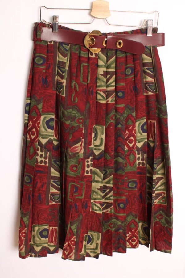 Falda Plisada Cinturón Estampada Vintage "XL/2XL"