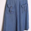 Falda por Rodilla Azul Bolsillos Vintage "S"