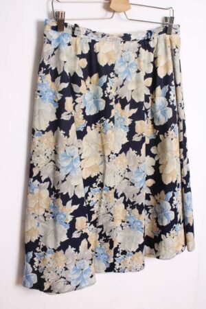 Falda Vintage Azul Flores Vintage "L"