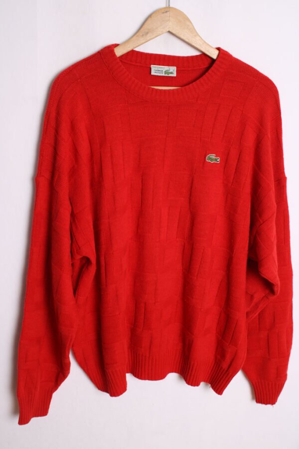 Jersey Rojo Relieves Lacoste Vintage "XL"