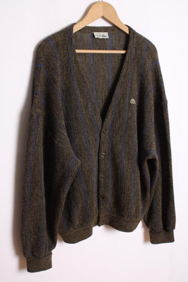 Cardigan Gris Rayas de Lacoste "XL"
