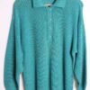 Jersey Cuello Polo Vintage Turquesa Brillos "XL"