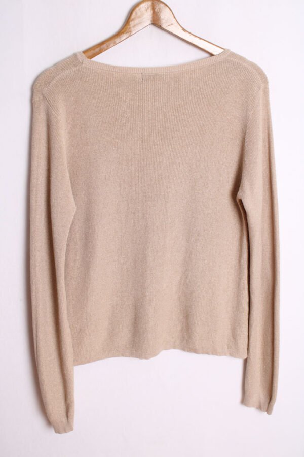 jersey vintage con brillos-50 Jersey Beige Hilo Dorado Vintage "L"