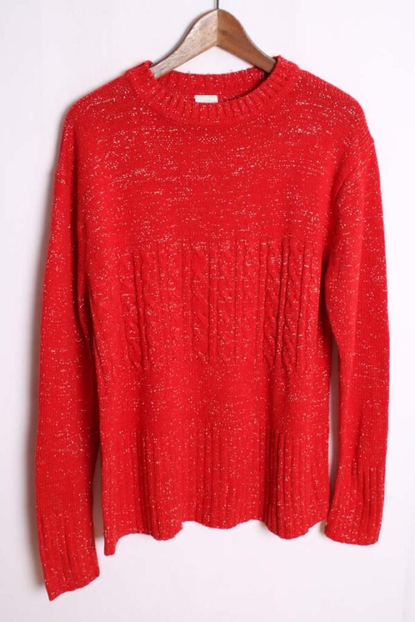 jersey vintage con brillos-71 Jersey Vintage Rojo Hilo Plata Vintage "XL"