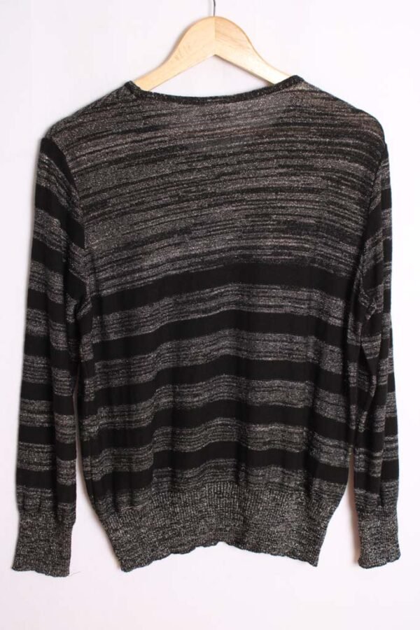 jersey vintage con brillos-74 Jersey Negro Hilo Metálico Plata Vintage "XL"