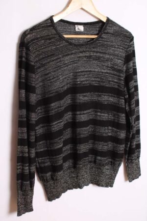 Jersey Negro Hilo Metálico Plata Vintage "XL"