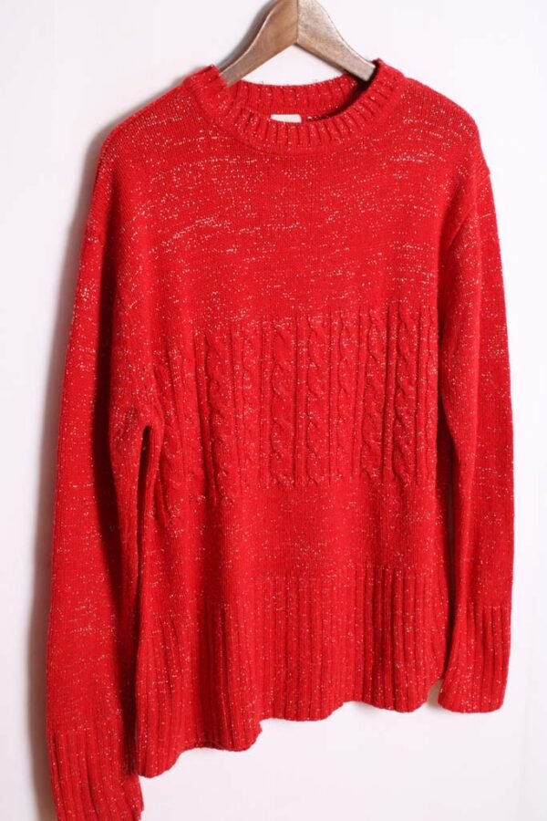 jersey vintage con brillos-82 Jersey Vintage Rojo Hilo Plata Vintage "XL"