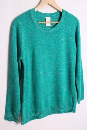 Jersey Turquesa Hilos Plata Vintage "L"