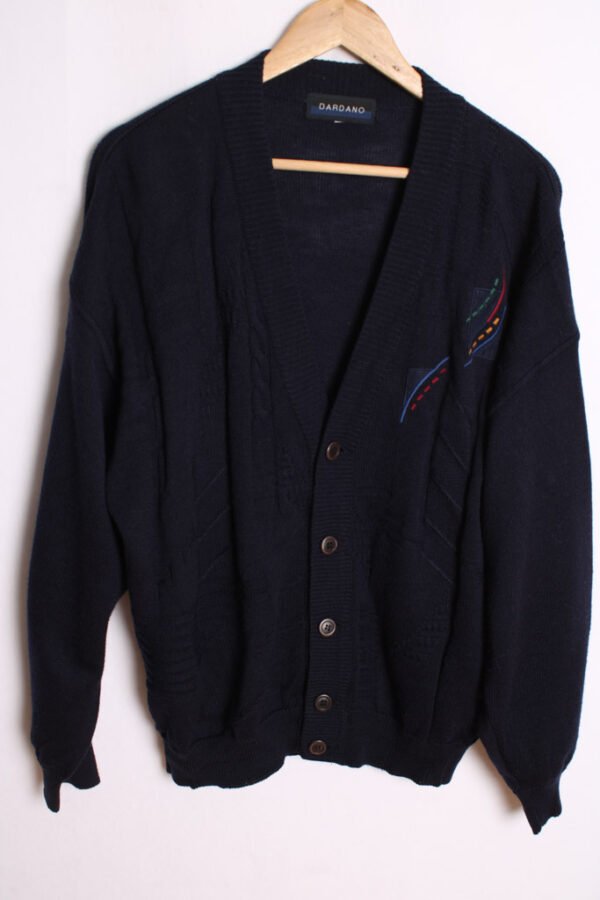 Cárdigan Azul Marino Vintage "XL"