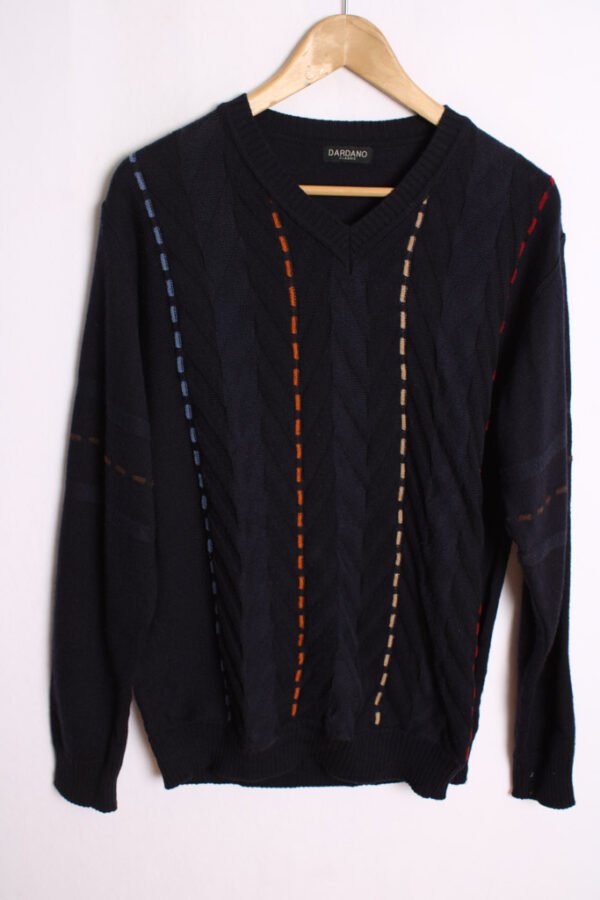 Jersey Azul Marino Vintage con Relieves "M"