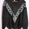 Jersey con Lana Gris Jaspeada Vintage "L/XL"