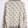 Cárdigan con Lana Vintage Blanco y Gris "L"