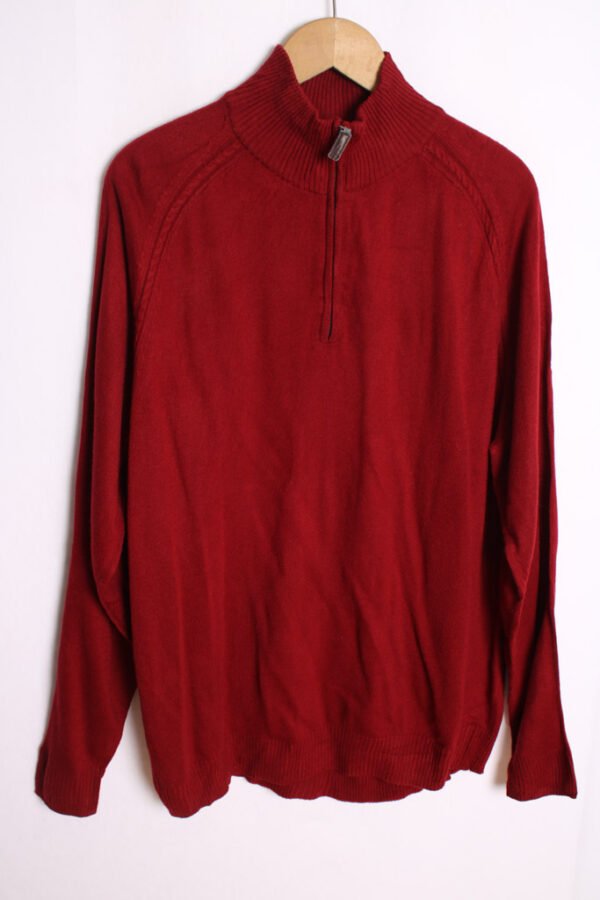 Jersey Cuello Cremallera Vintage Granate "XL"