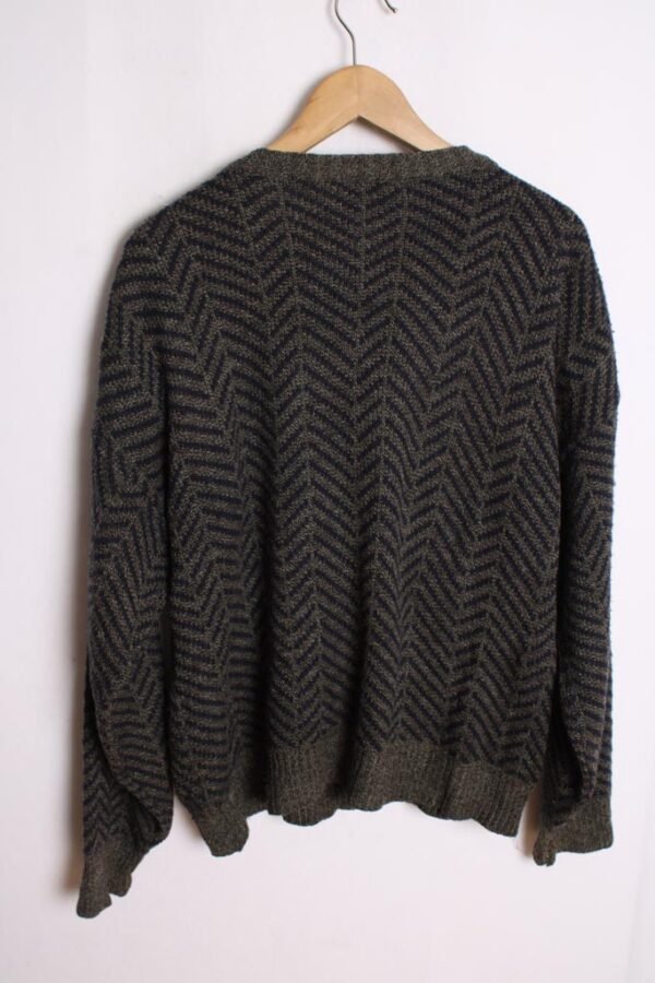 Jersey Gris Cuello Pico Vintage Print ZigZag "M/L"