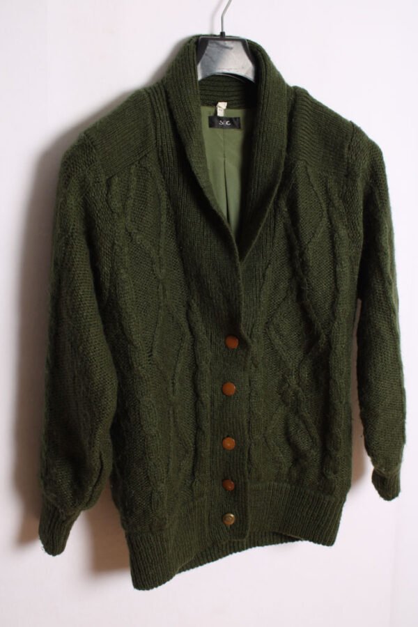 Cárdigan Verde con Ochos Vintage "L"