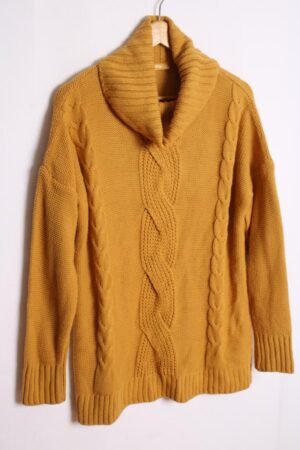 Jersey Cuello Vuelto Vintage Color Mostaza "M/L"
