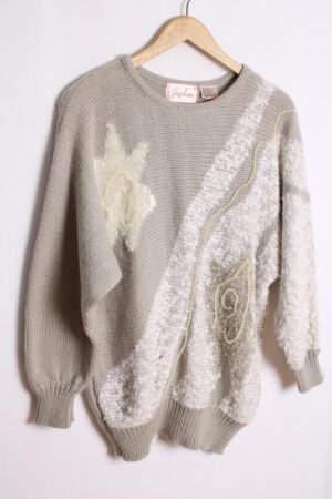 Jersey Acrílico Vintage Gris con Abalorios "M/L"