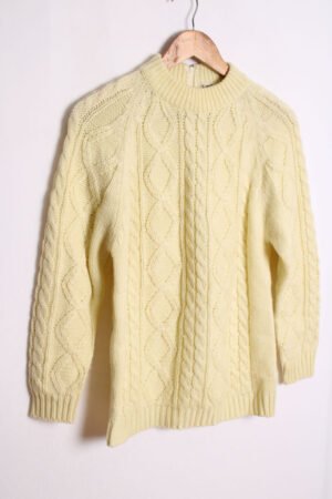 Jersey Acrílico Blanco con Coletas Vintage "M/L"