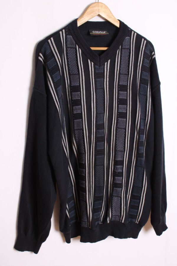 Jersey de Punto Azul Marino Vintage Print "XL"