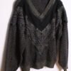 Jersey Gris Cuello Pico Vintage Print ZigZag "M/L"