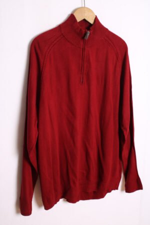 Jersey Cuello Cremallera Vintage Granate "XL"