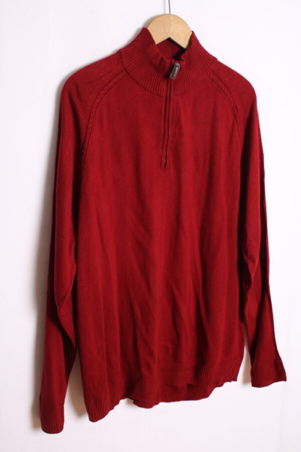 Jersey Cuello Cremallera Vintage Granate "XL"