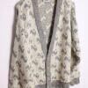 Cárdigan con Lana Vintage Blanco y Gris "L"