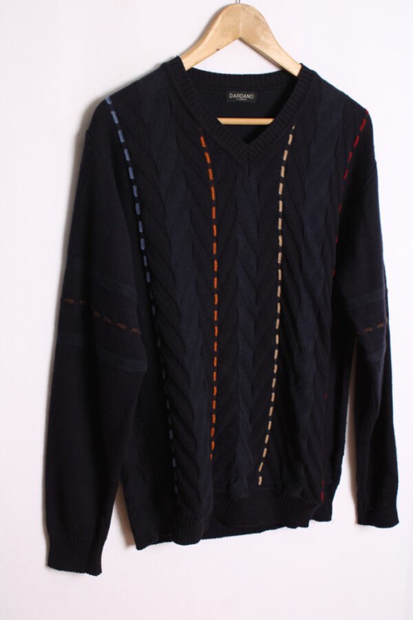 Jersey Azul Marino Vintage con Relieves "M"