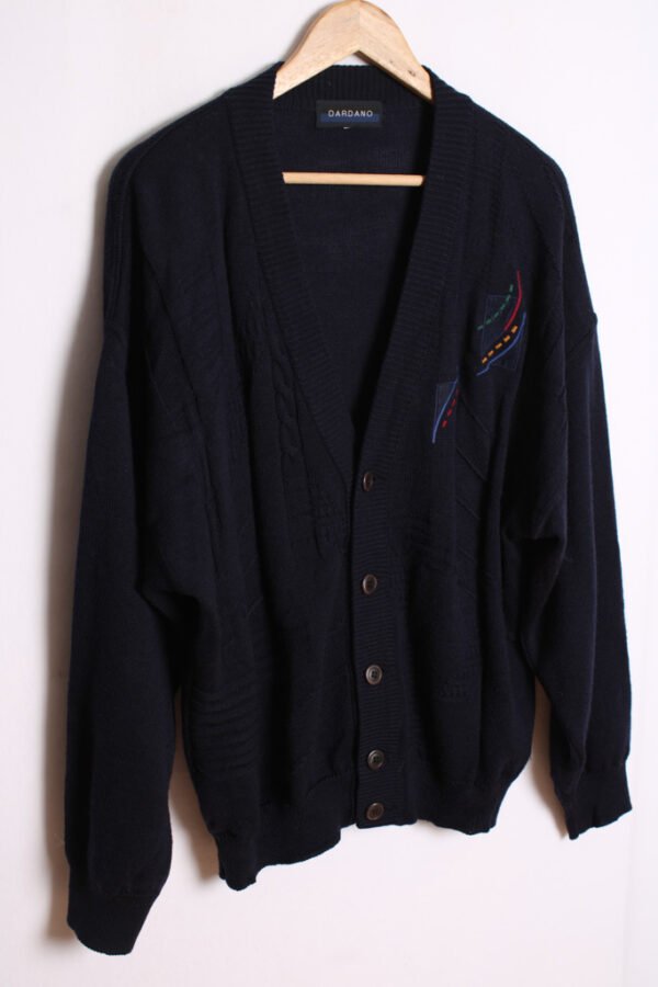 Cárdigan Azul Marino Vintage "XL"