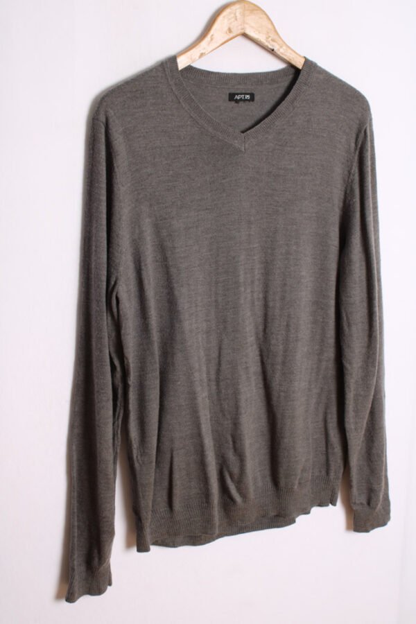 Jersey Cuello Pico Vintage Gris "L"