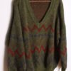Jersey Cuello Pico Maxi Vintage Verde "2XL"