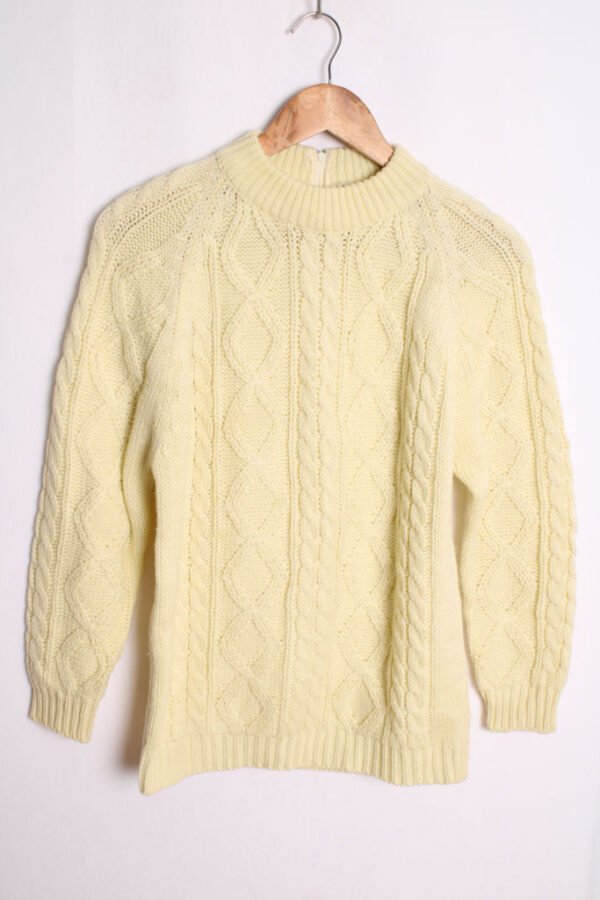 Jersey Acrílico Blanco con Coletas Vintage "M/L"