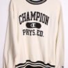 Sudadera Champion Vintage Blanca y Negra "L"