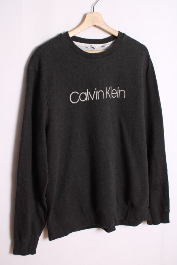 sudadera sport vintage marca-65 Sudadera Calvin Klein Vintage Gris Antracita "L/XL"
