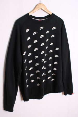 Sudadera Negra Vintage Nike Multilogo "XL"