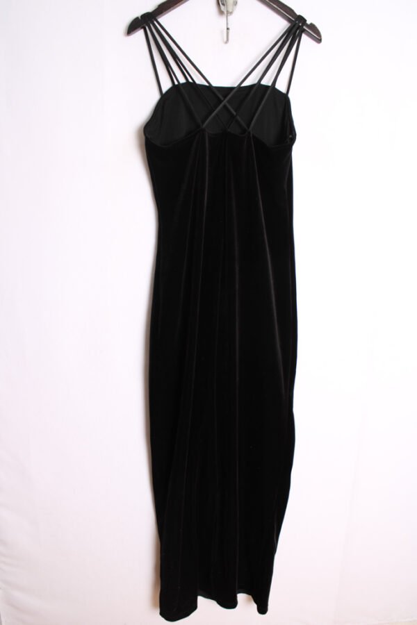 Vestido Maxi Negro Terciopelo Vintage "M"
