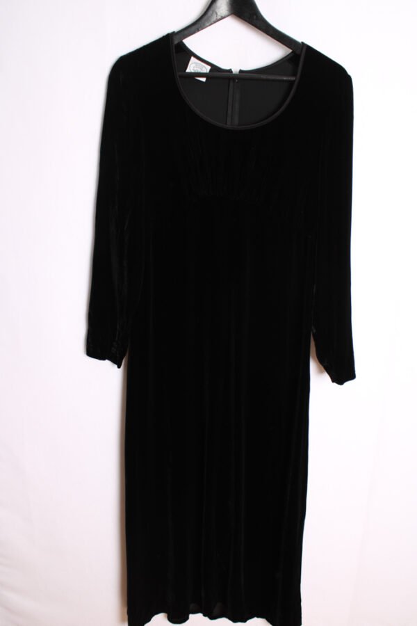 Vestido Largo Terciopelo Negro Vintage "M/L"