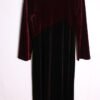 Vestido Largo Burdeos y Negro Terciopelo Vintage "M/L"