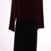 Vestido Largo Burdeos y Negro Terciopelo Vintage "M/L"